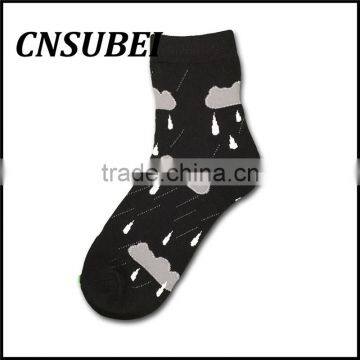 Customized Men and Women Student Cartoon Weather Rain Popular Candy Color Cotton Socks photo-2