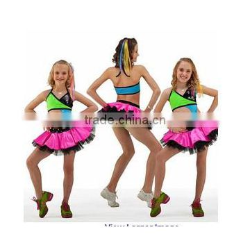 2014- -girl team colorful dance jazz costume - dashing women sequin jazzdance skirt wear -child&adult kid cute dance skirt