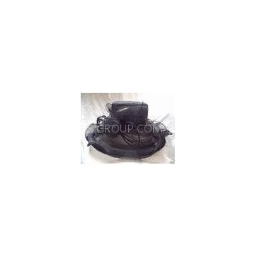 Fashion Black 100% Polyester Organza Hats With Two Layers Of Flying, Drawstring Sweatband