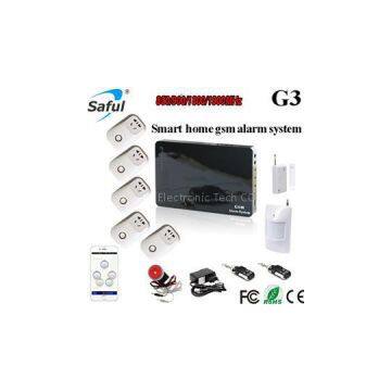 Saful G3 Smart home 2G/3G/4G gsm alarm system with wireless socket, smartphone control your house