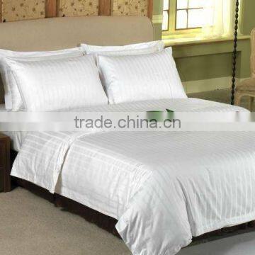 300T 100% Cotton Shining 3cm Strips 4pcs Hotel Bedding Set