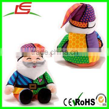 wholesale plush colorful stuffed Christmas Santa Claus Toy for kids gift