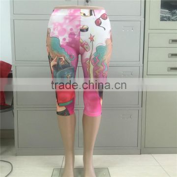 Fashion ladies style print cropped trousers leggings