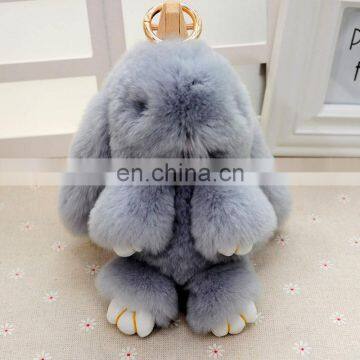 Cute Real Rex Rabbit Fur Copenhagen Rabbit Bag Charm for Decoration photo-6