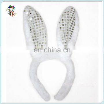 Silver Sequin Fur Rabbit Bunny Ears Easter Party Headbands HPC-0787