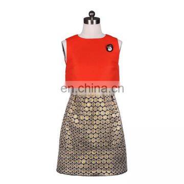 new design women fake two-piece sleeveless summer dress OEM&ODM