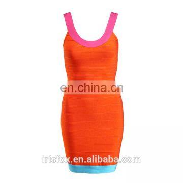 U neck design bandage dress strappy evening latest party gowns designs