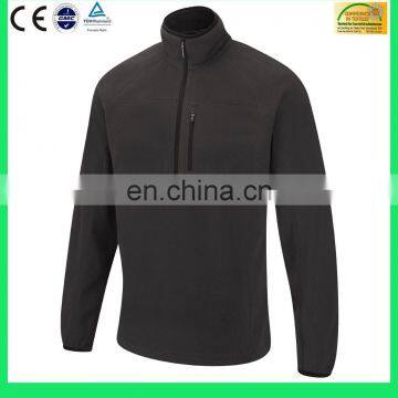 Latest men's black half zip microfleece jacket pullover with embroidery logo- 6 Years  Experience