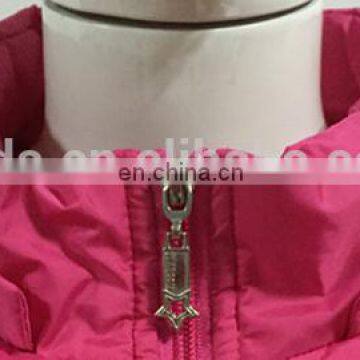 2017 Lady's Pink Down Coat Feather Jacket With Zipper Winter Jacket photo-3