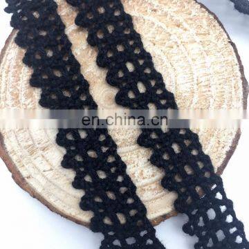 1.4cm milk water soluble OLCT1045 embroid embroidery cotton black lace trim