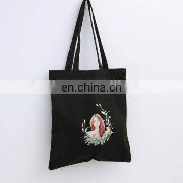 Wholesale UK Women Popular White Black Canvas Tote Bag photo-4