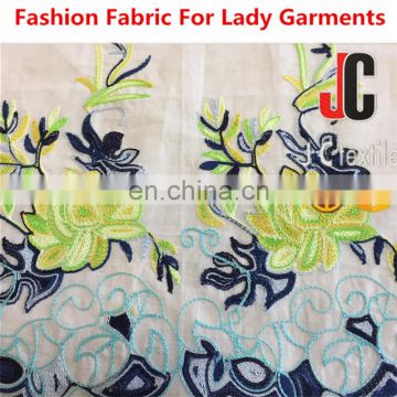 JC-M651125 hign quality shaoxing embroidered cotton voile fabric