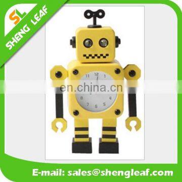 Steel Robot Small Alarm Clock Metal Deformation Creative Clock Eyes Shine photo-3