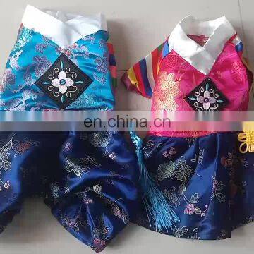 Fashionable winter pet traditional clothing korean hanbok dog clothes