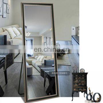 Large Full Length Square Crystal Decorative Wall Standing Mirror Ultra Super Clear Customized