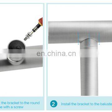 SUS Fixed Glass Mounted Stair Handrail Railing Support Bracket photo-4