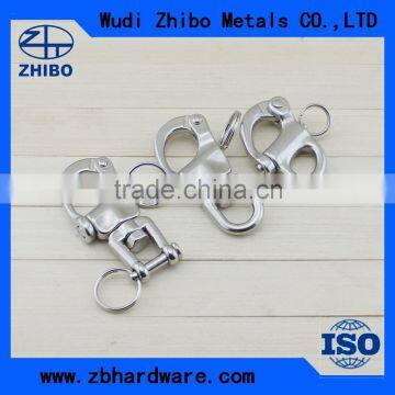 High polished 304 / 316 Stainless Steel Swivel Snap Shackle With Eye