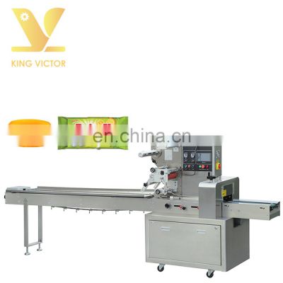 Automatic horizontal toilet soap pillow type packaging machine