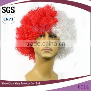 cheap synthetic Poland football sports fans afro wigs