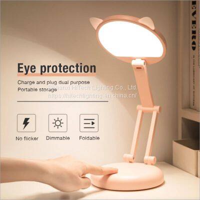 LED Desk Lamp Touch Table Lamp Book Read Light for Kids Portable Cute Cat USB Eye Protection Children Bedside Reading Lamp photo-3