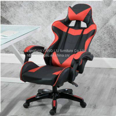 Red headrest footrest gaming chair