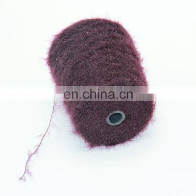 Loop Yarn Feather High Quality Recycled Cotton Acrylic Blended Yarn Knitting Fabric Bedsheet China Wenzhou
