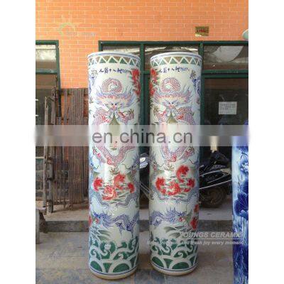 H2meter Chinese Hand Painted Porcelain Big Floor Vases For Indoor And Outdoor Decoration