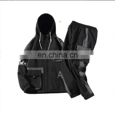 Wholesale customized jackets for fall/winter new leisure sports suit tooling a set of large size men's jackets