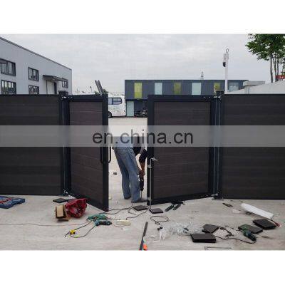 Modern outdoor fence with single door for garden