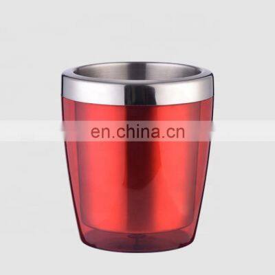 Factory Direct custom red 2.8l double walled wine vintage vip standing large branded large plastic beer bar ice bucket