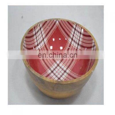 enamel wooden bowl for salad