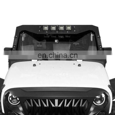 Windshield Frame Cover Visor Cowl Armor With LED Light Fit Jeep Wrangler photo-2