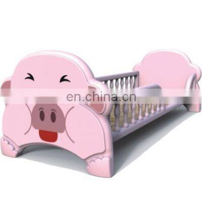 Kindergarten Kids Bedroom Pink Pig Style Children Bed Plastic and Wood Material Children Furniture for sale