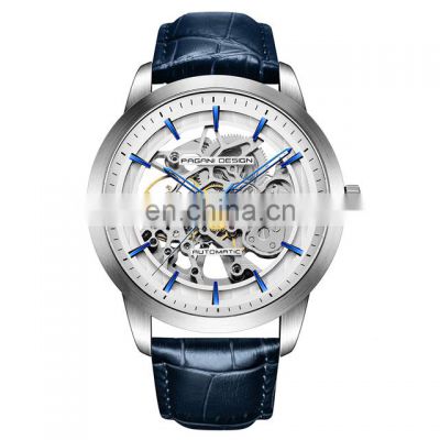 Pagani Design 1638 Fashion leather mechanical wrist watch for man quality steel 100m waterproof classic watches men