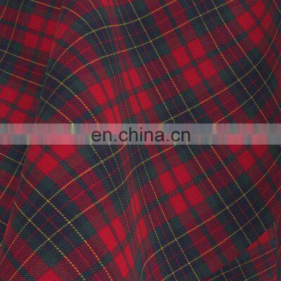Hot Selling Red Check Design Polyester Rayon Yarn Dyed Fabric For Garments photo-3