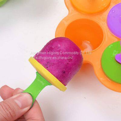 7 Cavity Non-Stick Popsicle Makers Baby Food Storage Container Silicone Popsicle Molds Mini Silicone Ice Pop Molds With Sticks photo-4