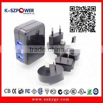 2016 G-series24W K- 054800 4 port usb wall charger 5V 4.8A for mobile phone with CE UL