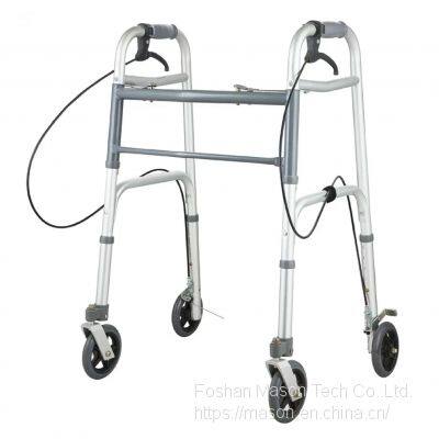 Rollator Walker Adult Double Button Aluminum Walker Frame With 5