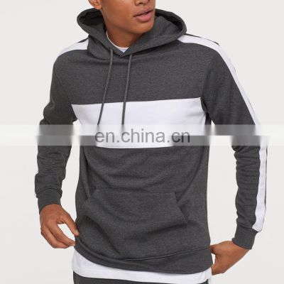 Street wear Long custom fleece two tone hoodies for men sweatshirts