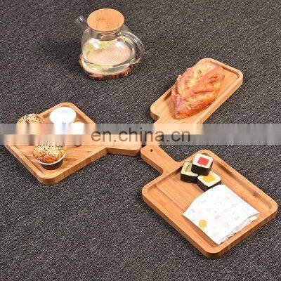 Multifunctional 9inch 10 Inch 11 Inch Pizza Steak Bread Food Cutlery Serving Bamboo Tray