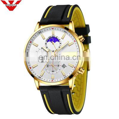 NIBOSI New Sport Chronograph Mens Watches Top Brand Luxury Quartz Clock Waterproof Luminous Silicone Watch Men Relogio Masculino