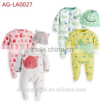 Plain White Baby Rompers Animal and Fruit Print AG-LA0027