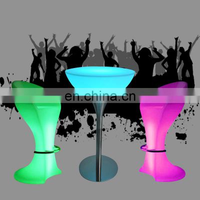 PE LED Chair Bright LEDS16 Color Changing Glowing LED Cocktail Table  LED Table and Chair for Event