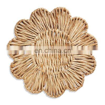 Hot Sale Beautiful flower shaped straw placemat Water Hyacinth Wall basket decor basket wholesale made in Vietnam Manufacturer