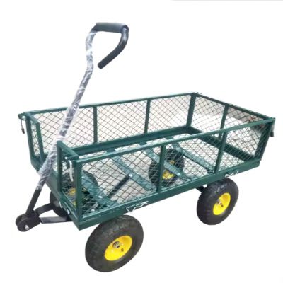 TC1840A Mesh Steel Garden Trolley Cart Utility Wagon, Mesh Steel Garden Trolley Cart