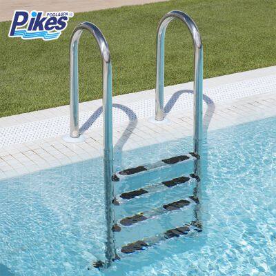 High Quality SS Steel Frame 4-Step Ladder for above Ground Swimming Pool with Non-Slip Plastic Steps