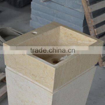 Unique Design Hotel Decoration Bathroom Beige Marble Sinks photo-4