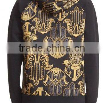 Custom Raglan Sleeve Graphic Print Neoprene Mens Hoodies photo-5