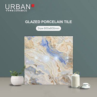 Luxury Hotel Golded 600X600mm Ceramic Non Slip Glazed Rustic Porcelain Floor Wall Tile