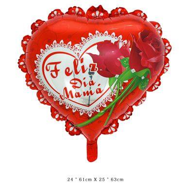 24 Inch Mother's Day Series Foil Balloon Spanish Te Amo Mama Lace Balloons for Party Decoration Custom Balloon Globos